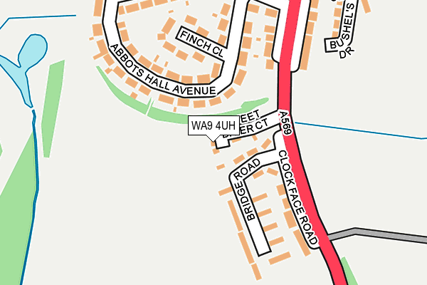 WA9 4UH map - OS OpenMap – Local (Ordnance Survey)