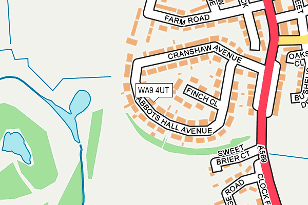 WA9 4UT map - OS OpenMap – Local (Ordnance Survey)