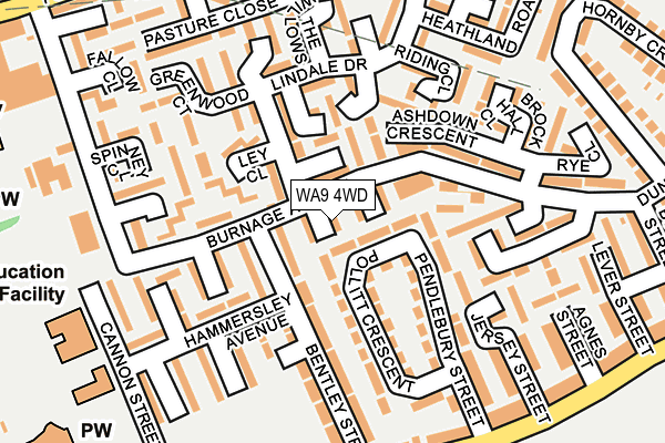 WA9 4WD map - OS OpenMap – Local (Ordnance Survey)