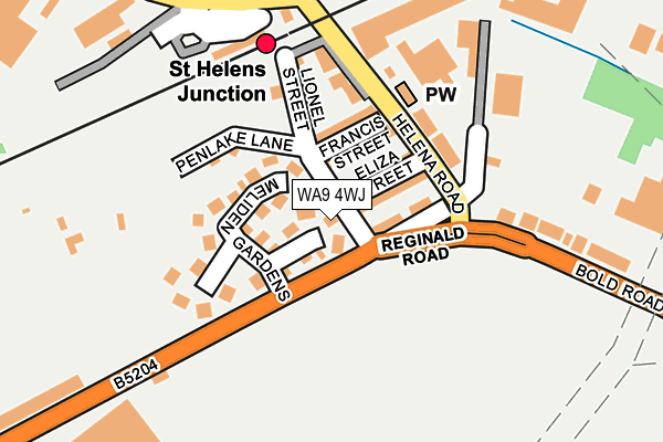 WA9 4WJ map - OS OpenMap – Local (Ordnance Survey)