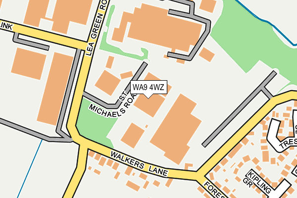 WA9 4WZ map - OS OpenMap – Local (Ordnance Survey)