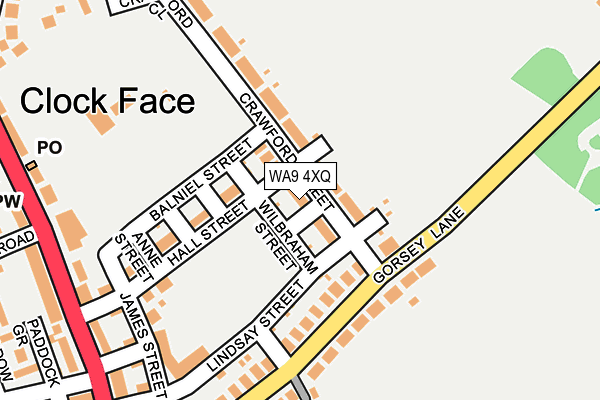 WA9 4XQ map - OS OpenMap – Local (Ordnance Survey)