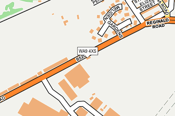 WA9 4XS map - OS OpenMap – Local (Ordnance Survey)
