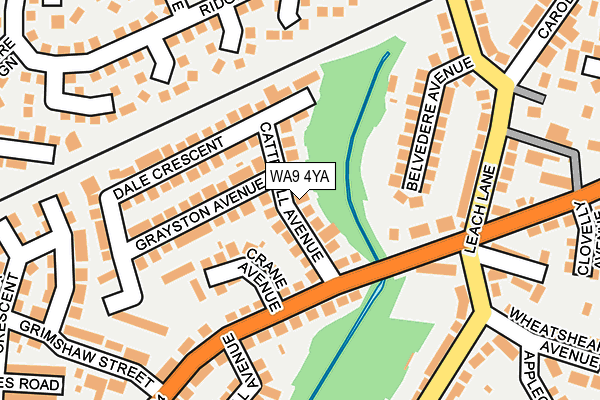 WA9 4YA map - OS OpenMap – Local (Ordnance Survey)