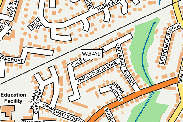 WA9 4YD map - OS OpenMap – Local (Ordnance Survey)