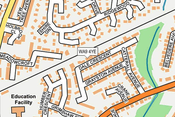 WA9 4YE map - OS OpenMap – Local (Ordnance Survey)