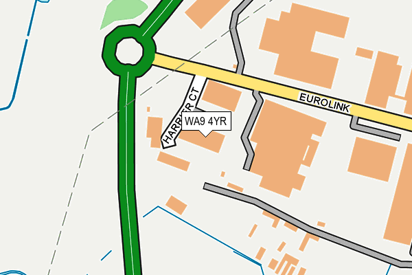 WA9 4YR map - OS OpenMap – Local (Ordnance Survey)