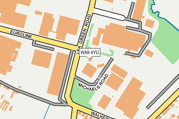 WA9 4YU map - OS OpenMap – Local (Ordnance Survey)