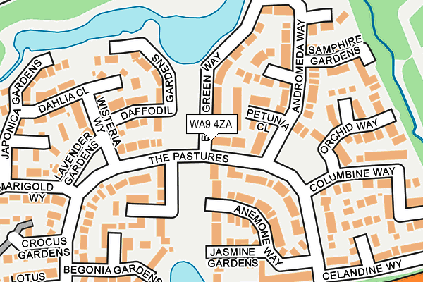 WA9 4ZA map - OS OpenMap – Local (Ordnance Survey)