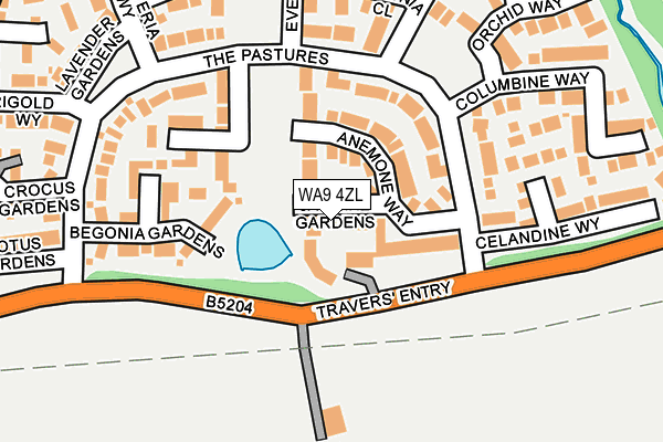 WA9 4ZL map - OS OpenMap – Local (Ordnance Survey)