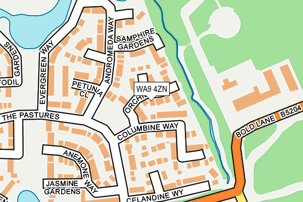 WA9 4ZN map - OS OpenMap – Local (Ordnance Survey)