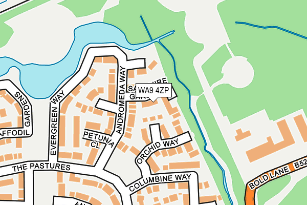 WA9 4ZP map - OS OpenMap – Local (Ordnance Survey)