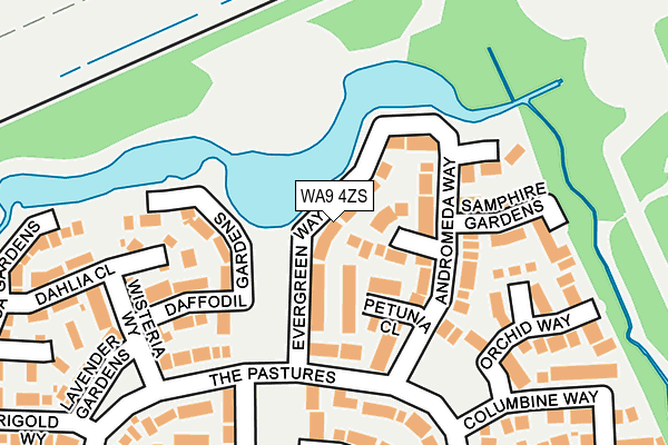 WA9 4ZS map - OS OpenMap – Local (Ordnance Survey)