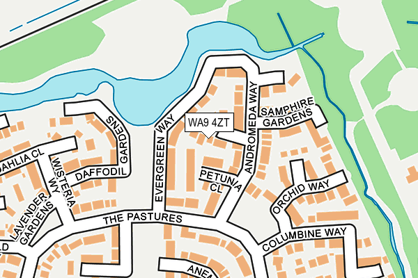 WA9 4ZT map - OS OpenMap – Local (Ordnance Survey)