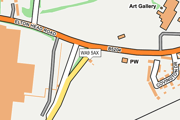 WA9 5AX map - OS OpenMap – Local (Ordnance Survey)