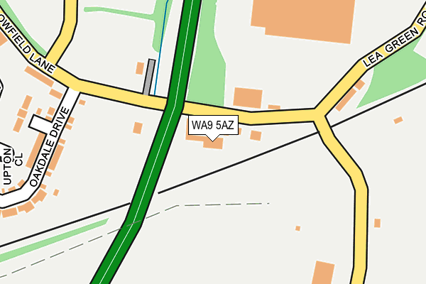 WA9 5AZ map - OS OpenMap – Local (Ordnance Survey)