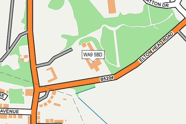 WA9 5BD map - OS OpenMap – Local (Ordnance Survey)