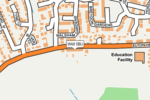 WA9 5BU map - OS OpenMap – Local (Ordnance Survey)