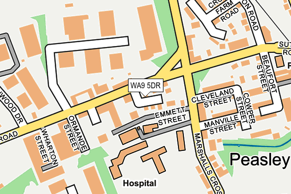 WA9 5DR map - OS OpenMap – Local (Ordnance Survey)