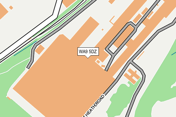 WA9 5DZ map - OS OpenMap – Local (Ordnance Survey)