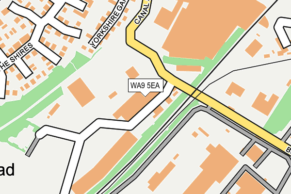 WA9 5EA map - OS OpenMap – Local (Ordnance Survey)