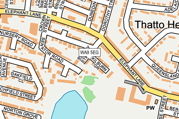 WA9 5EG map - OS OpenMap – Local (Ordnance Survey)