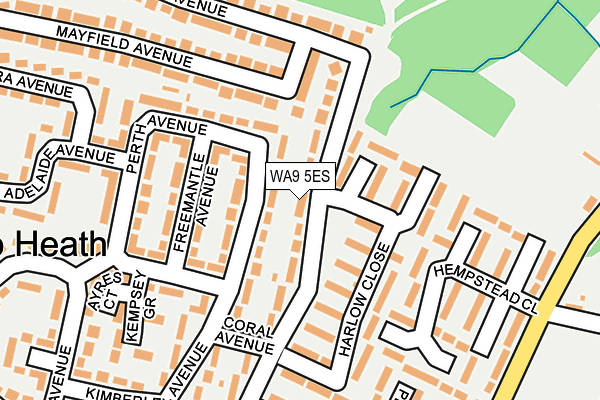 WA9 5ES map - OS OpenMap – Local (Ordnance Survey)