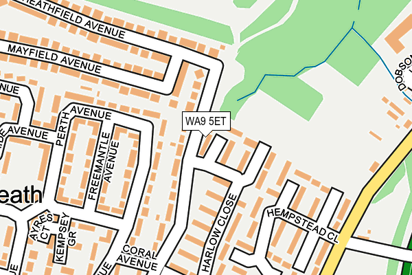 WA9 5ET map - OS OpenMap – Local (Ordnance Survey)