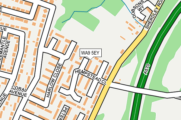 WA9 5EY map - OS OpenMap – Local (Ordnance Survey)