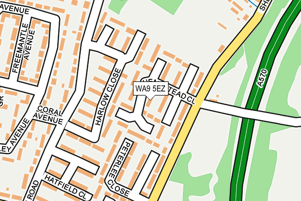 WA9 5EZ map - OS OpenMap – Local (Ordnance Survey)