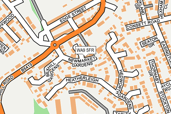 WA9 5FR map - OS OpenMap – Local (Ordnance Survey)