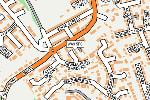 WA9 5FS map - OS OpenMap – Local (Ordnance Survey)