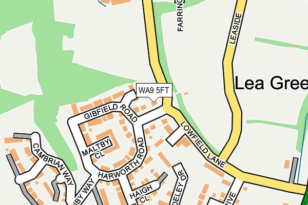 WA9 5FT map - OS OpenMap – Local (Ordnance Survey)