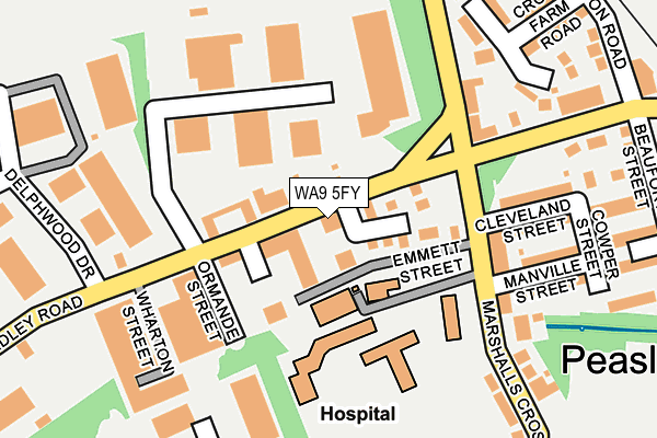 WA9 5FY map - OS OpenMap – Local (Ordnance Survey)
