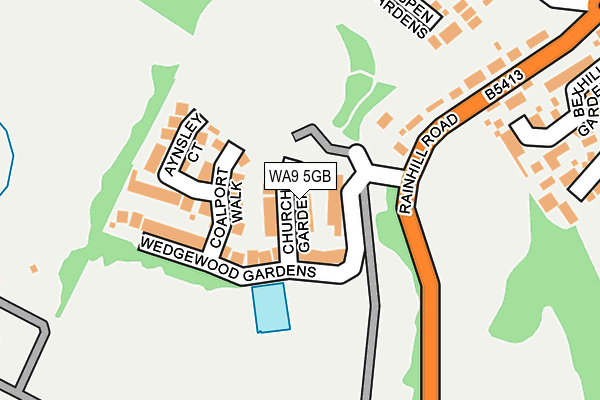 WA9 5GB map - OS OpenMap – Local (Ordnance Survey)