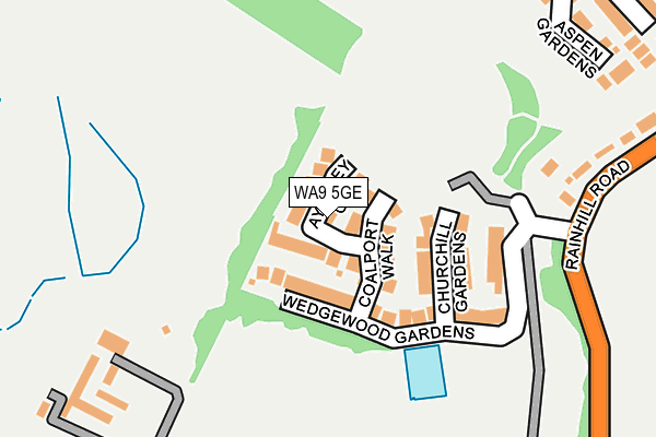 WA9 5GE map - OS OpenMap – Local (Ordnance Survey)