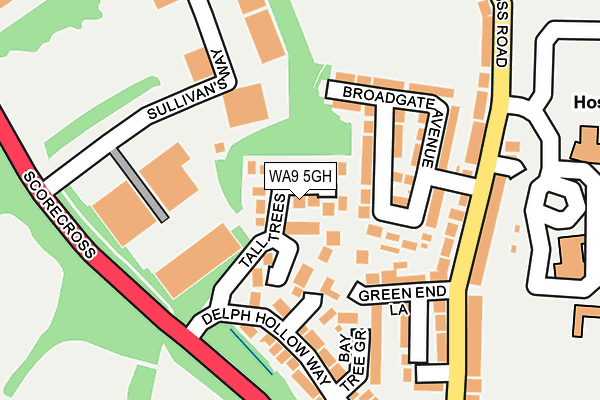 WA9 5GH map - OS OpenMap – Local (Ordnance Survey)