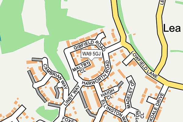 WA9 5GJ map - OS OpenMap – Local (Ordnance Survey)