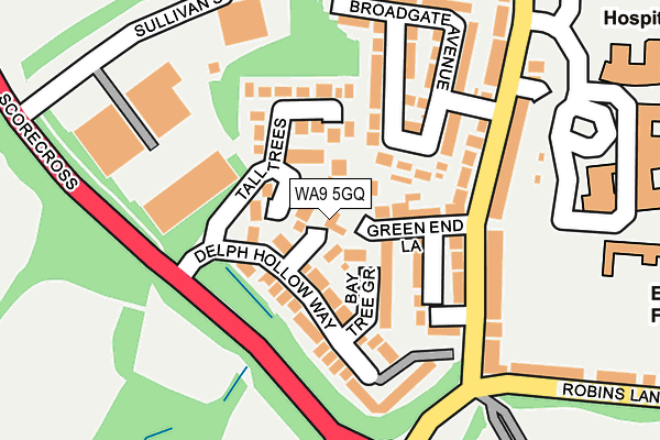 WA9 5GQ map - OS OpenMap – Local (Ordnance Survey)