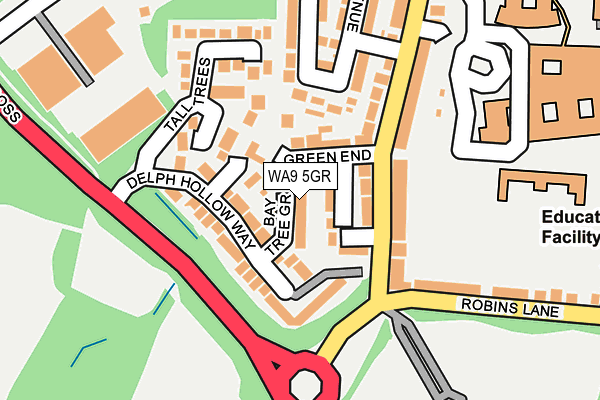 WA9 5GR map - OS OpenMap – Local (Ordnance Survey)