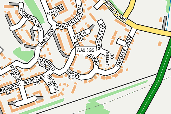WA9 5GS map - OS OpenMap – Local (Ordnance Survey)