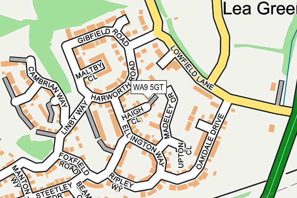 WA9 5GT map - OS OpenMap – Local (Ordnance Survey)