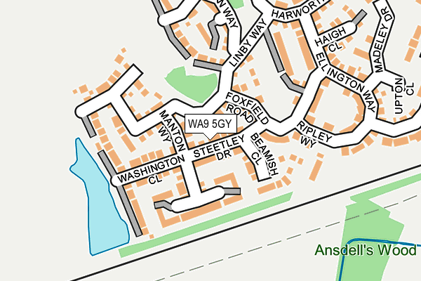 WA9 5GY map - OS OpenMap – Local (Ordnance Survey)