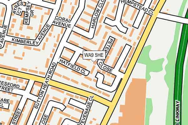 WA9 5HE map - OS OpenMap – Local (Ordnance Survey)