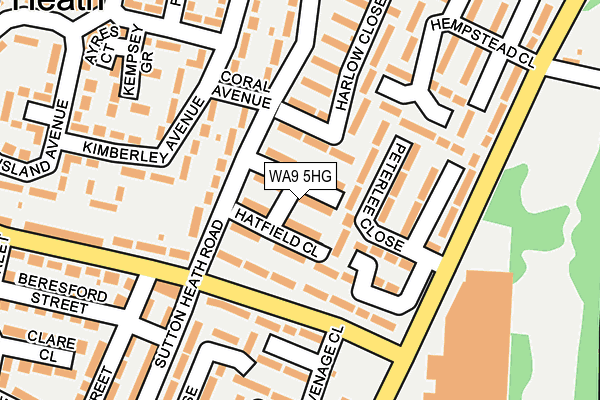 WA9 5HG map - OS OpenMap – Local (Ordnance Survey)