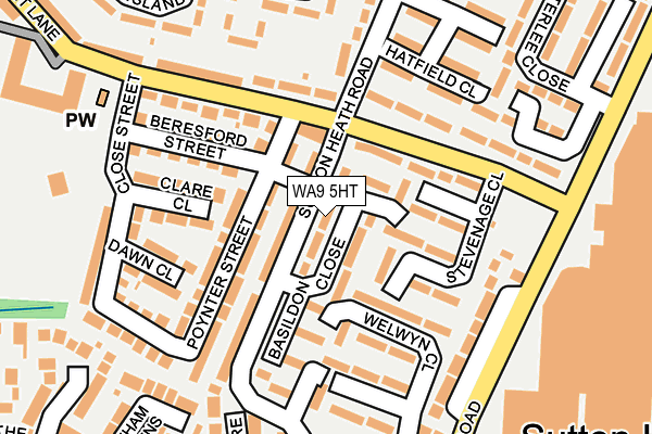 WA9 5HT map - OS OpenMap – Local (Ordnance Survey)