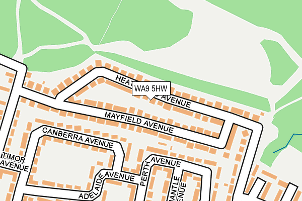 WA9 5HW map - OS OpenMap – Local (Ordnance Survey)