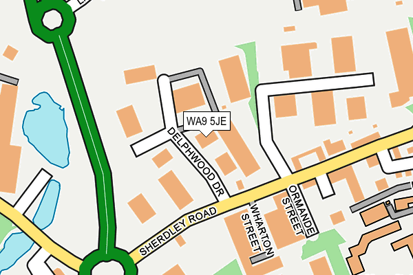 WA9 5JE map - OS OpenMap – Local (Ordnance Survey)