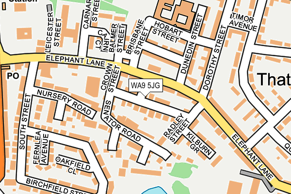 WA9 5JG map - OS OpenMap – Local (Ordnance Survey)