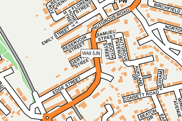 WA9 5JN map - OS OpenMap – Local (Ordnance Survey)
